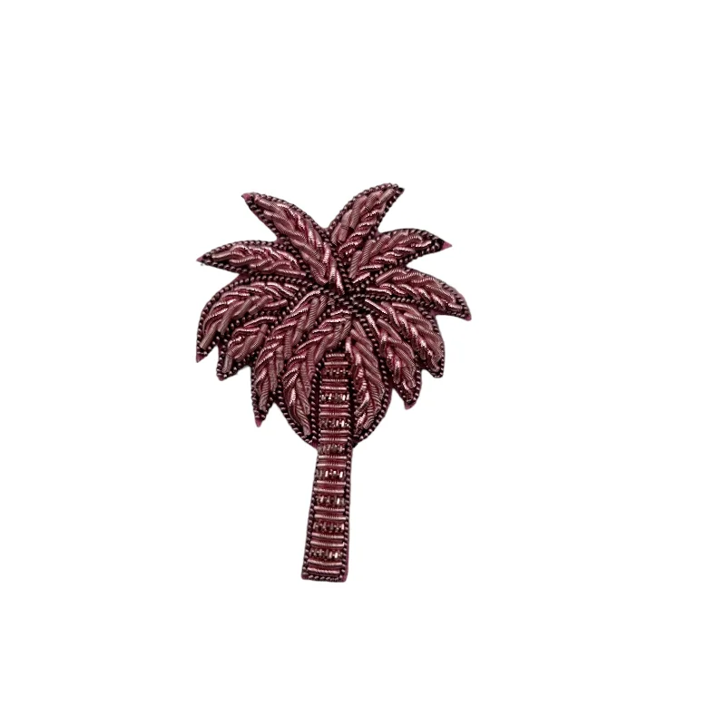 Pink palm tree brooch