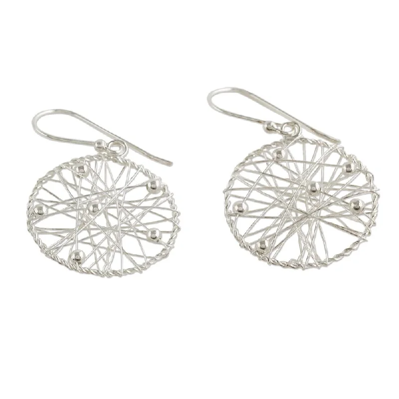 Handmade Sterling Silver Good Dream Earrings (Thailand) - 1.4*0.8