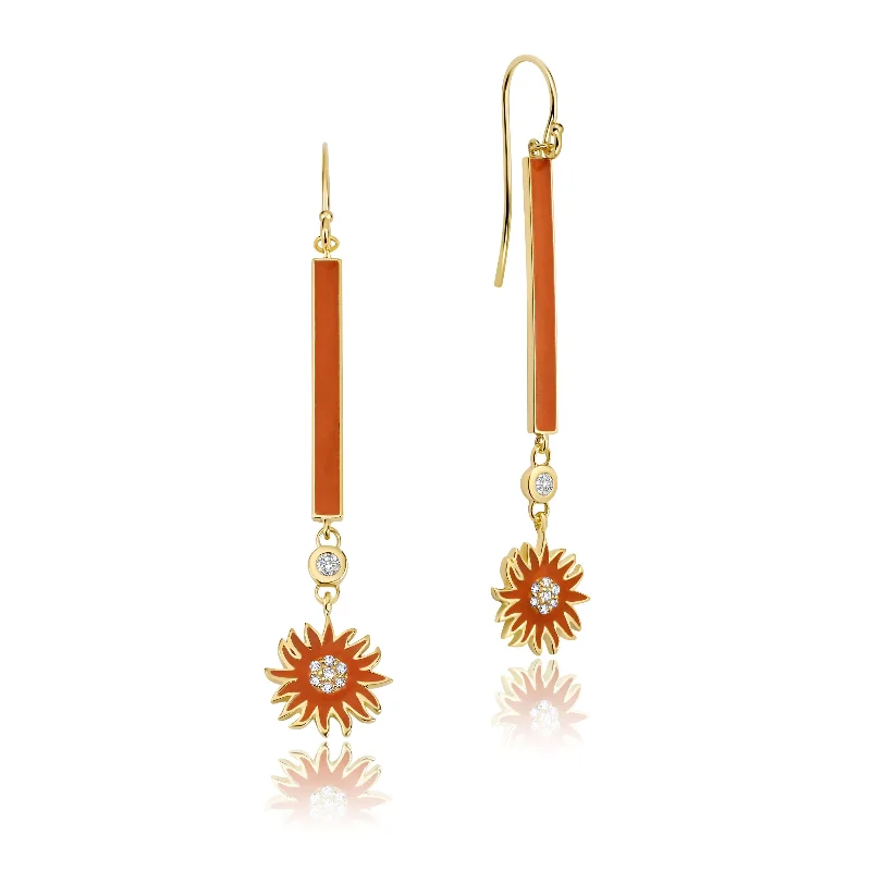 Orange Sun Earrings