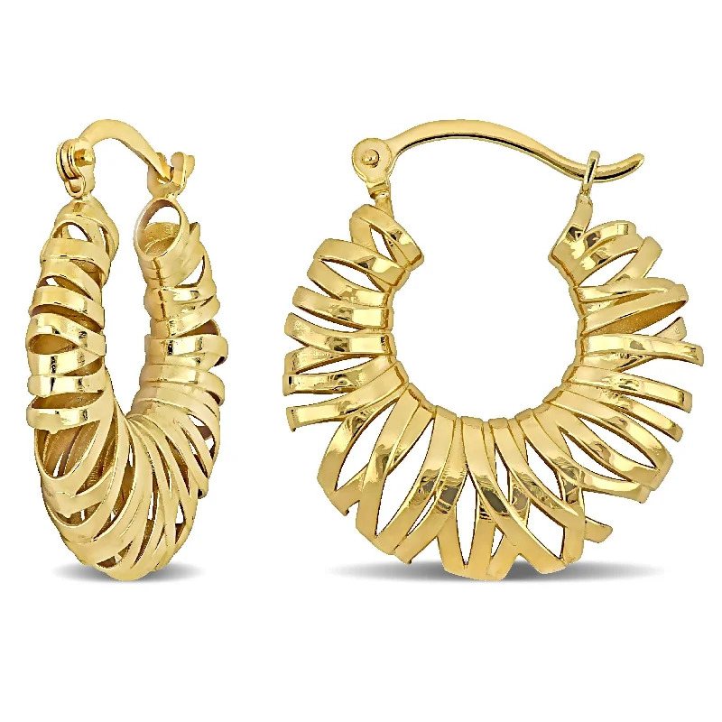 Miadora 10K Yellow Gold 21mm Puff Hoop Earrings