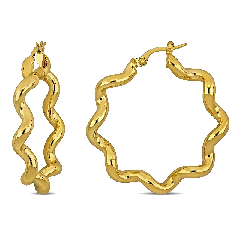 Miadora Five Row Half Hoop Earrings in 10k Yellow Gold