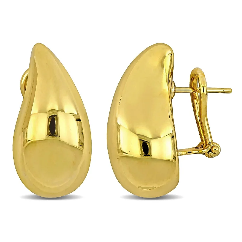 Miadora 24mm Teardrop Design Stud Earrings in 14K Yellow Gold