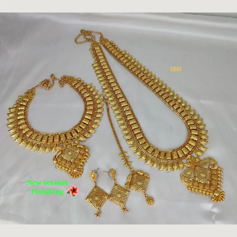 Lucentarts Jewellery Gold Plated Double Necklace Set