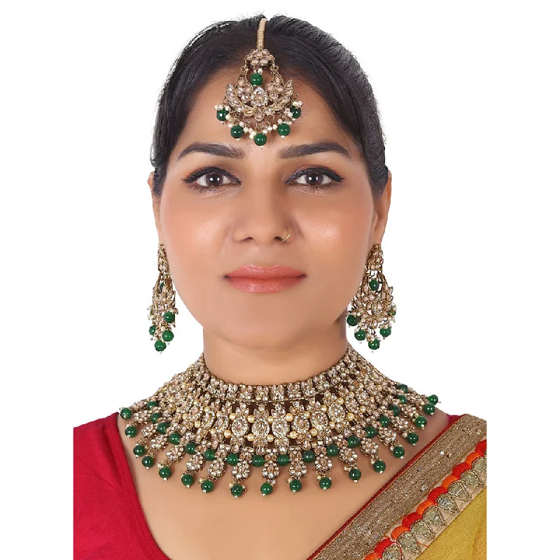 Lucentarts Jewellery Gold Plated Kundan Necklace Set