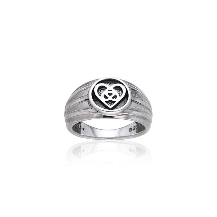 Silver Celtic Knotwork Heart Ring TRI126