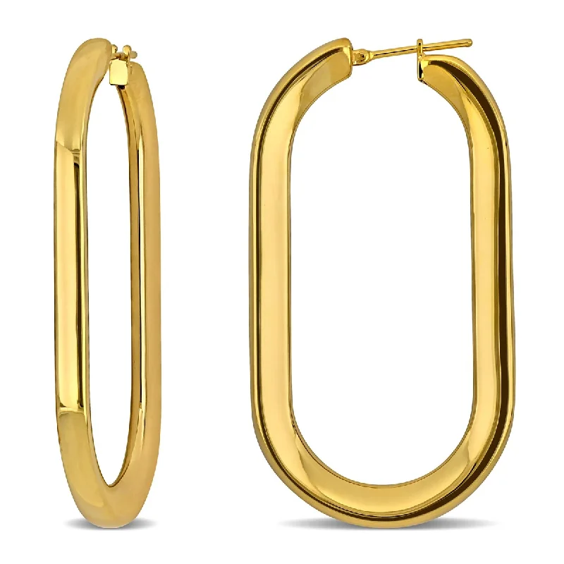 Miadora 59mm Oval Hoop Earrings in 14K Yellow Gold