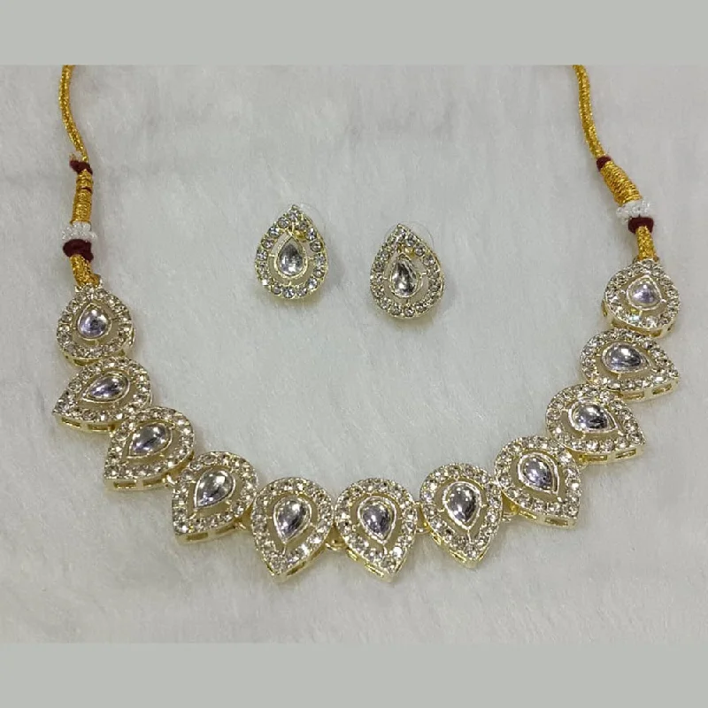 Manisha Jewellery  Gold Plated Crystal Stone Necklace Set