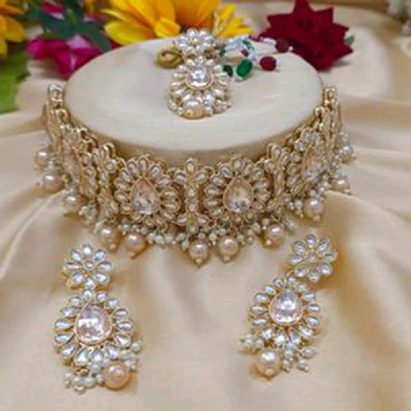 JCM Jewellery Gold Plated Kundan Choker Necklace Set