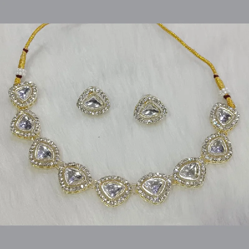 Manisha Jewellery  Gold Plated Crystal Stone Necklace Set