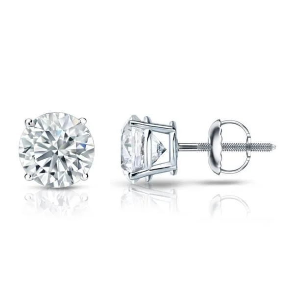 Auriya Platinum Certified 4 1/2 carat TDW Round Diamond Stud Earrings