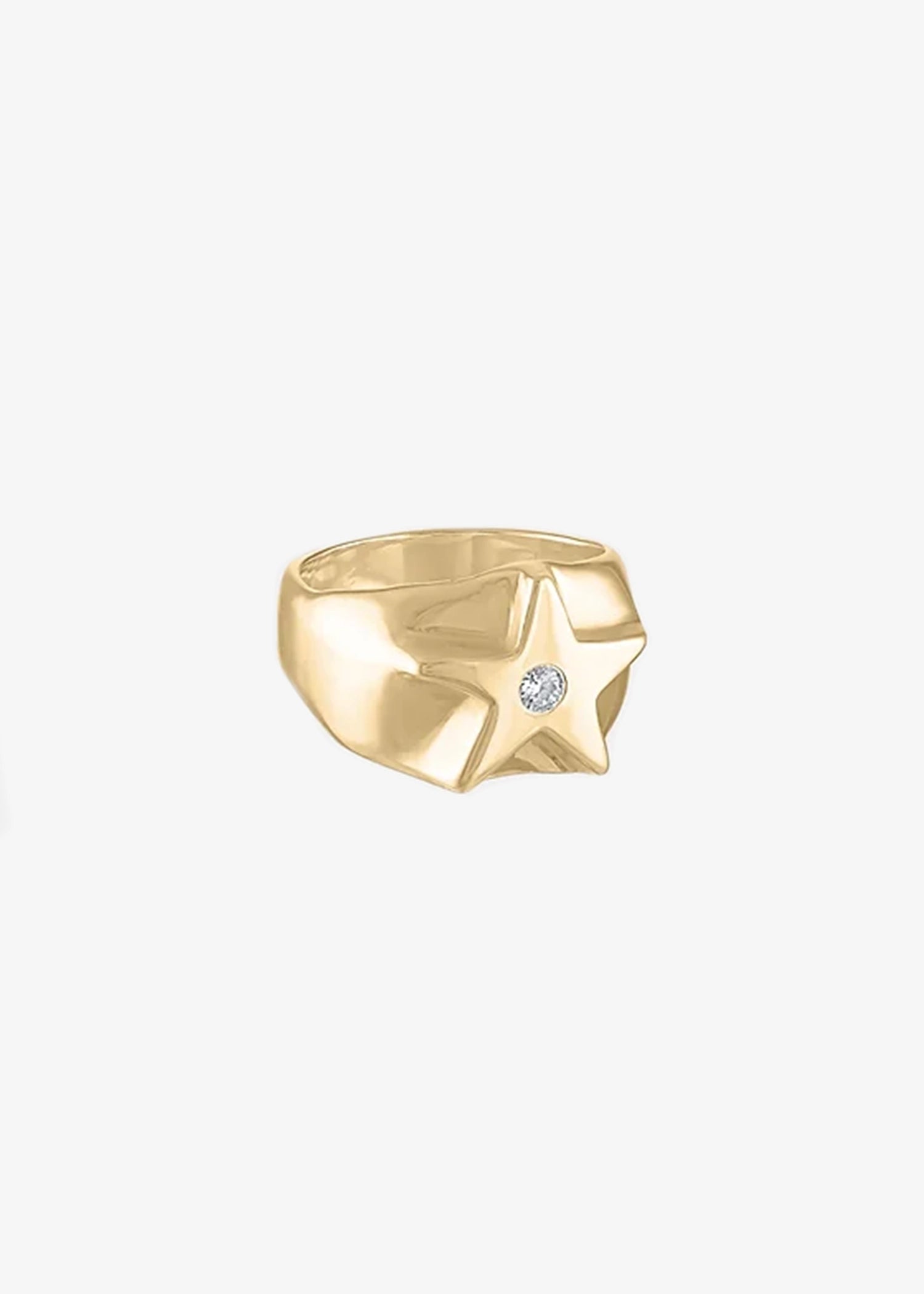 Asia Ingalls Brass Rockstar Ring With CZ Stone