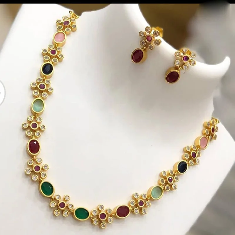 India Art Gold Plated Austrian Stone Necklace Set