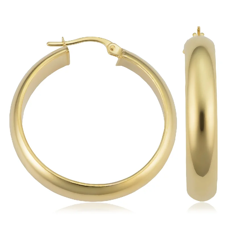 Joelle Gold Round Hoop Earrings 14K Yellow Gold 57 x 25 MM