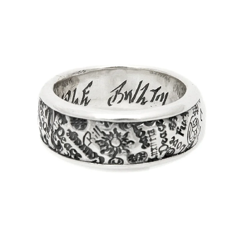 Banded Graffiti Ring