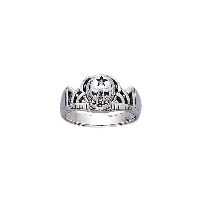 Silver Skull Ring TR3666