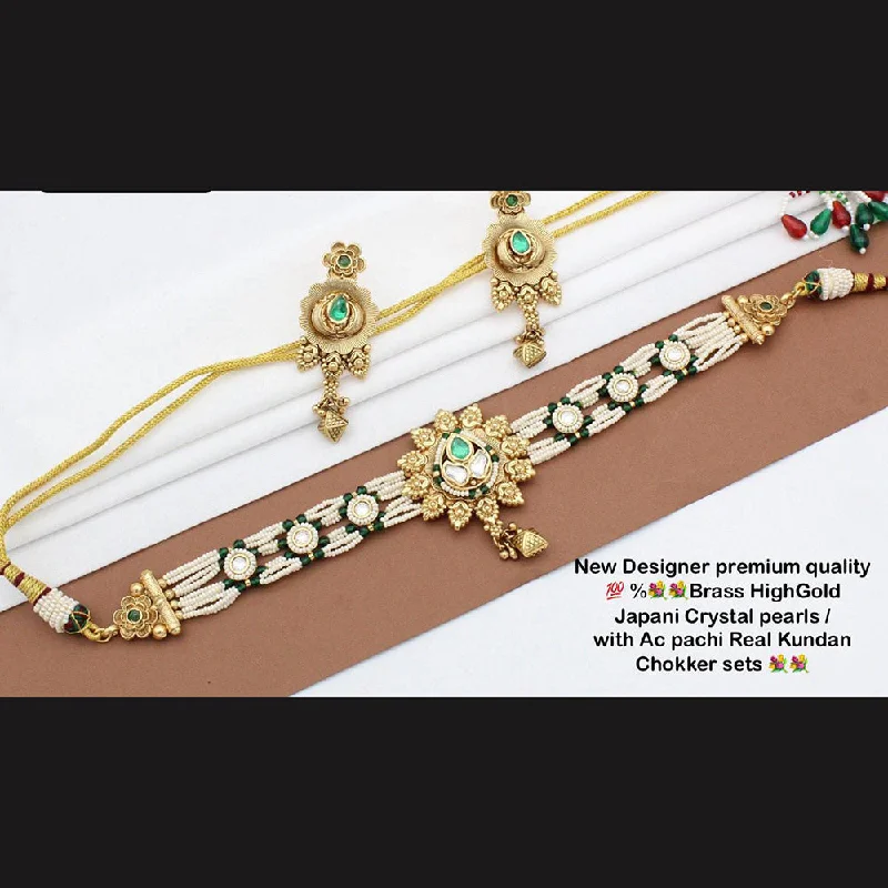 Manisha Jewellery Gold Plated Pearls Choker Necklace Set