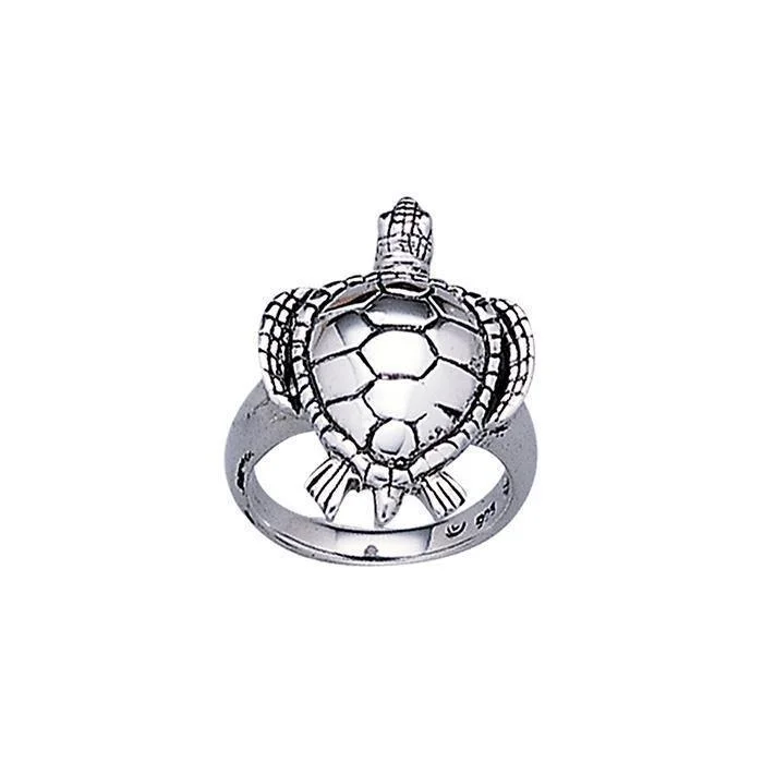 Loggerhead Turtle Sterling Silver Ring TR1524