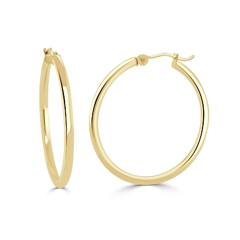 Joelle Gold Hoop Earrings 14K Yellow Gold 2x25mm