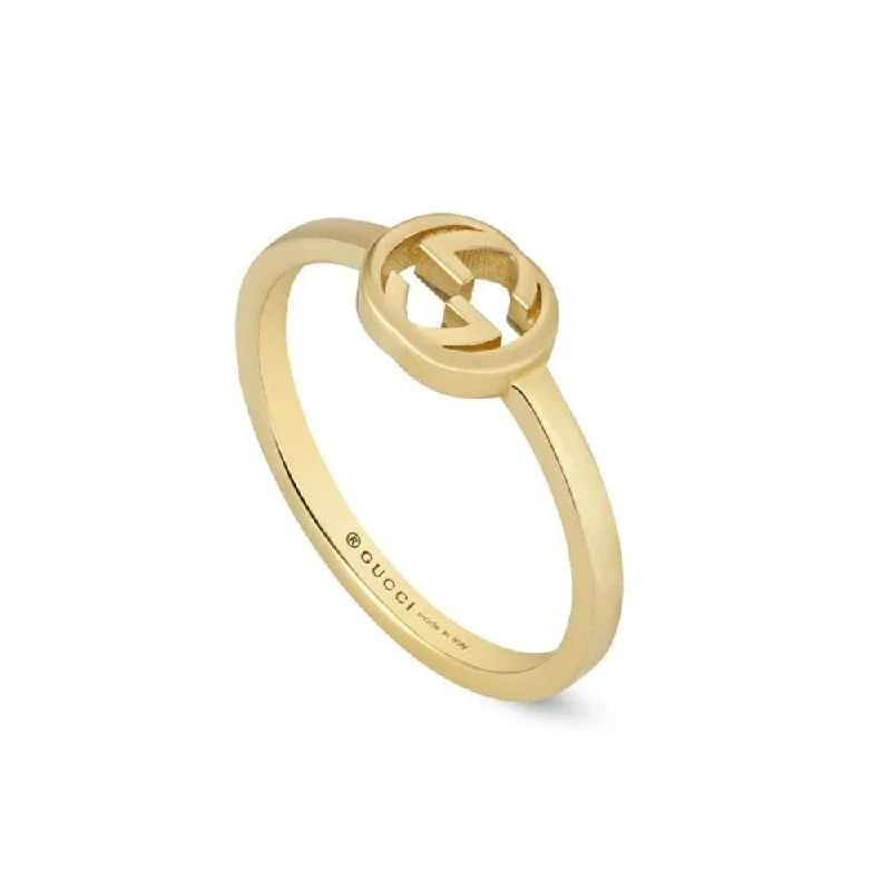 GUCCI INTERLOCKING G 18CT GOLD RING Ref : YBC679115001014