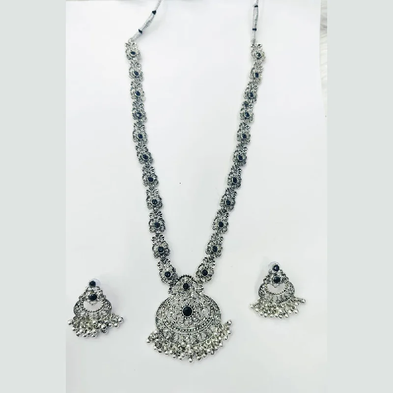 Manisha Jewellery Oxidised Plated Austrian Stone Necklace Set