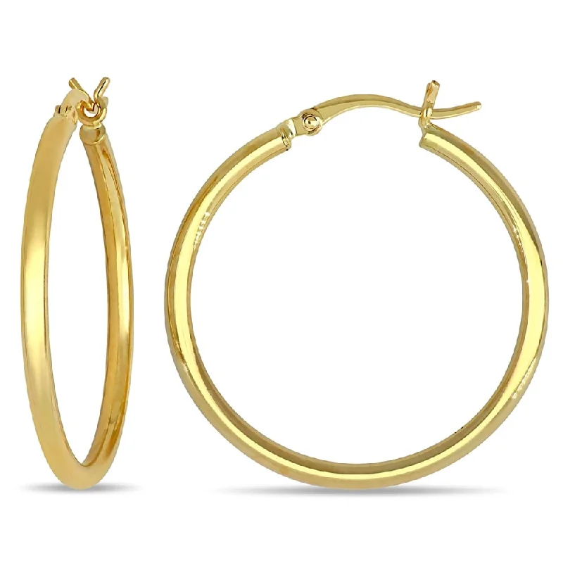 Miadora 10k Yellow Gold Round Hoop Earrings (2 mm)