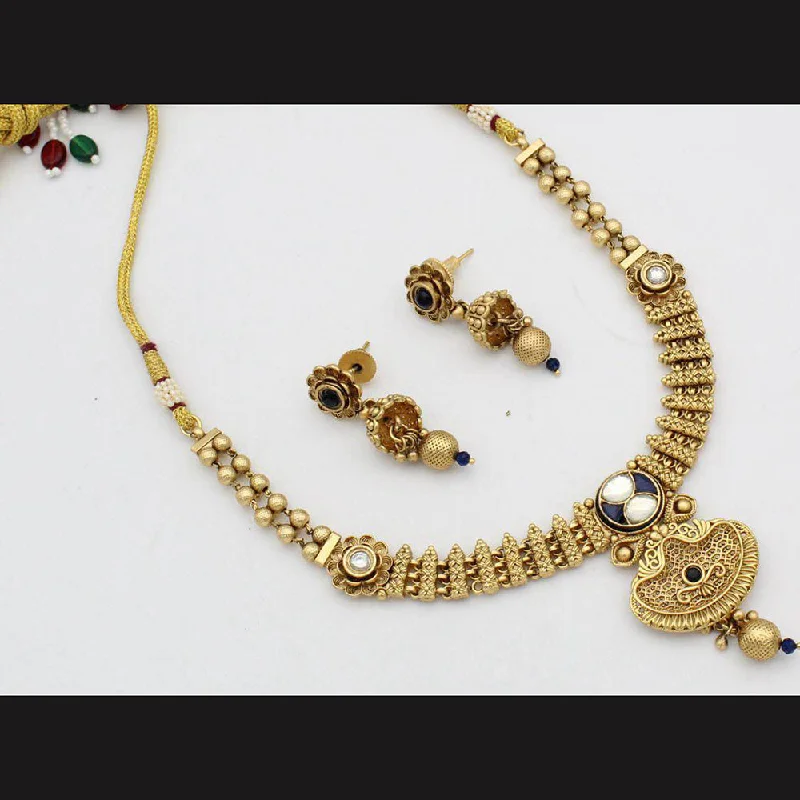 Manisha Jewellery Gold Plated Kundan Necklace Set