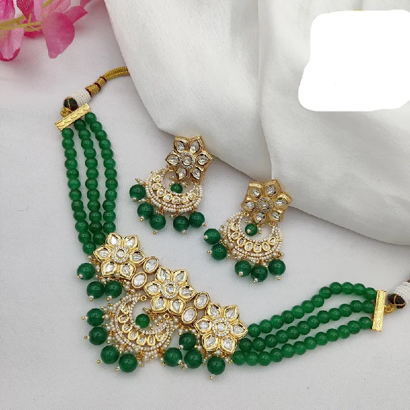 Jewel Addiction Gold Plated Kundan Choker Necklace Set