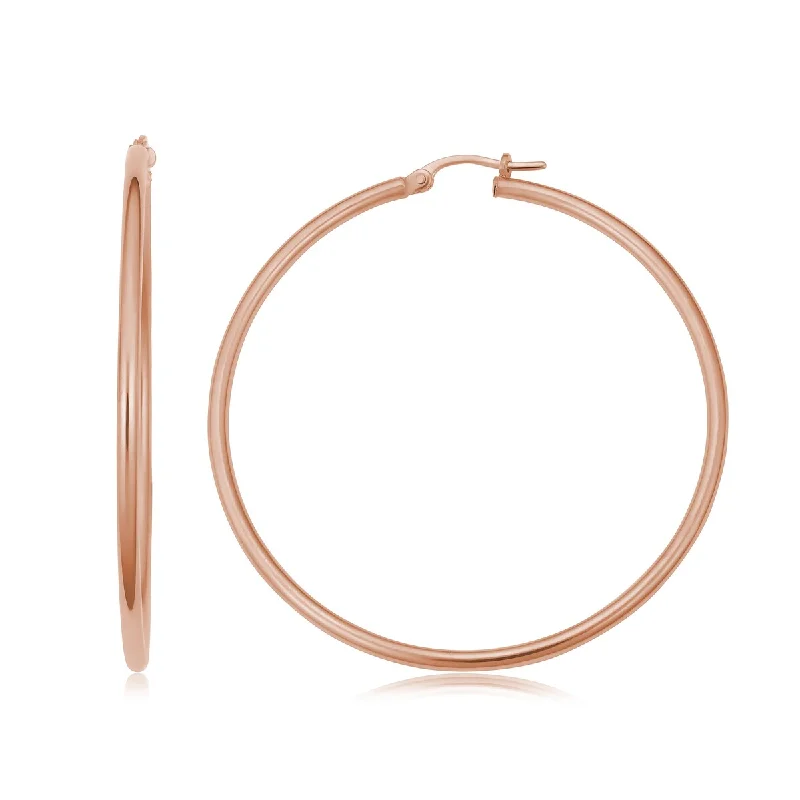 Joelle Gold Earrings 14K Rose Gold 2 x 50 MM