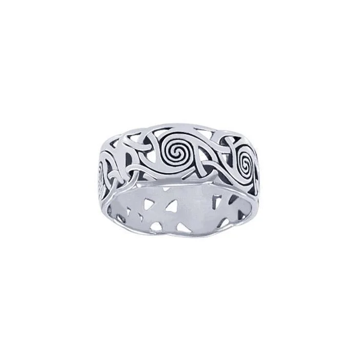 A true joy in life’s eternity ~ Celtic Knotwork Spiral Sterling Silver Ring TR264