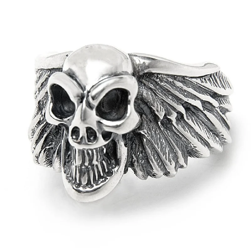 Wing with Good Luck Skull Ring