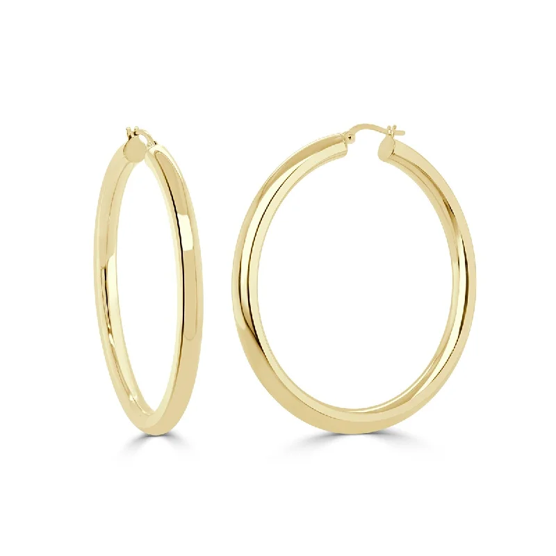 Joelle Gold Earrings 14K Yellow Gold 4x40 mm