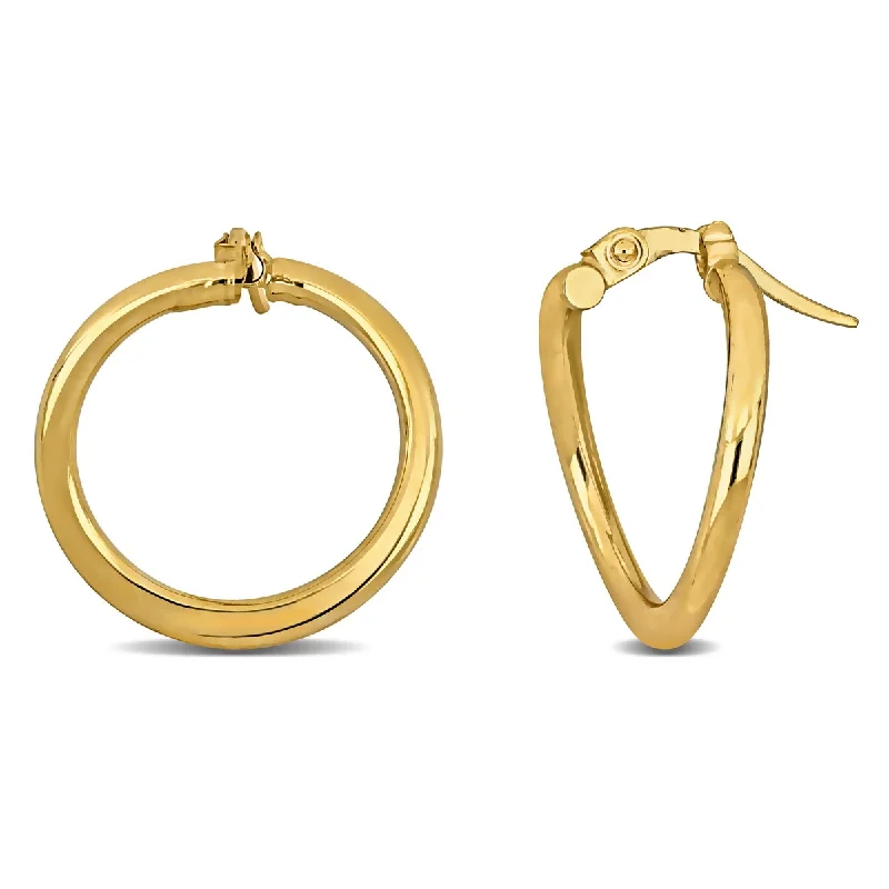 Miadora 20mm Contorted Hoop Earrings in 14k Yellow Gold