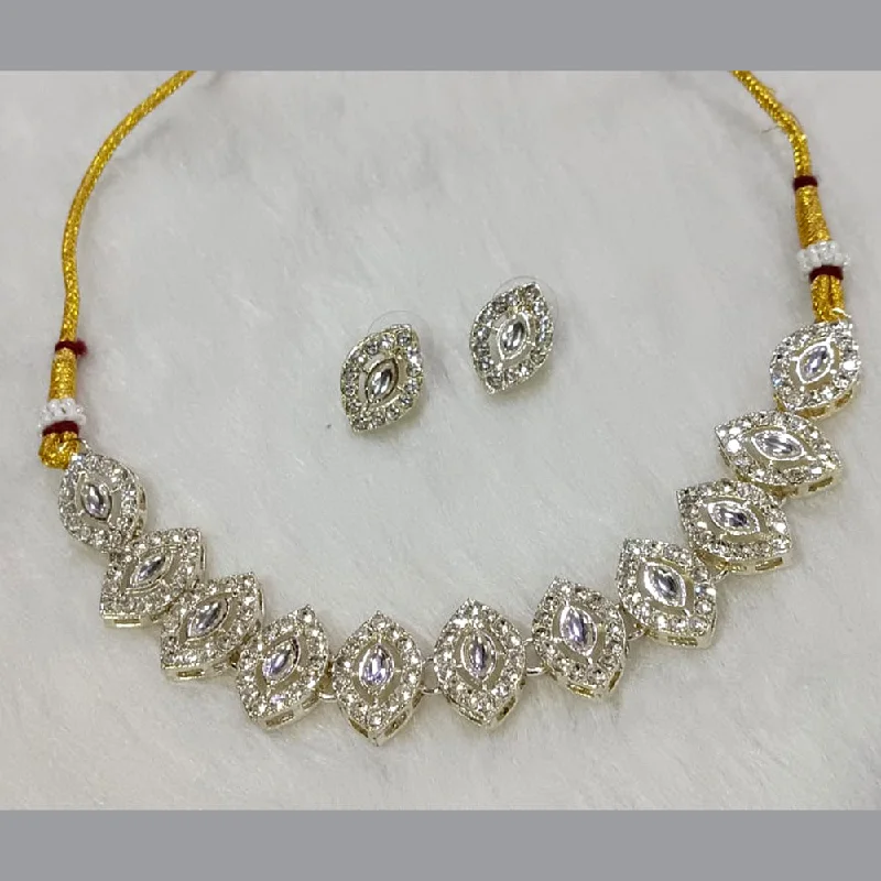 Manisha Jewellery  Gold Plated Crystal Stone Necklace Set