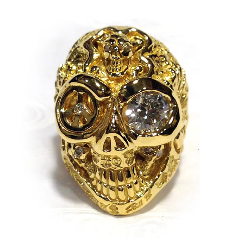 Super Custom Graffiti Skull Ring 22K (Deposit)