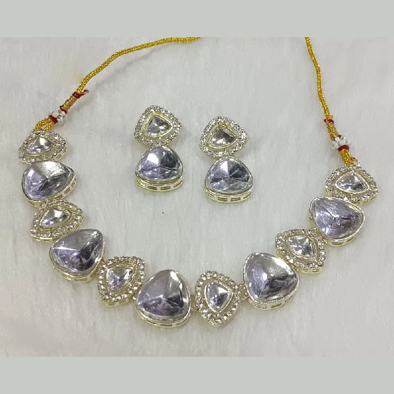 Manisha Jewellery  Gold Plated Crystal Stone Necklace Set