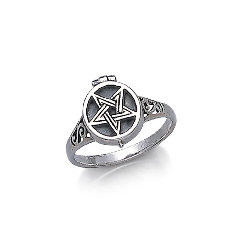 Pentagram Pentacle Poison Sterling Silver Ring JR271