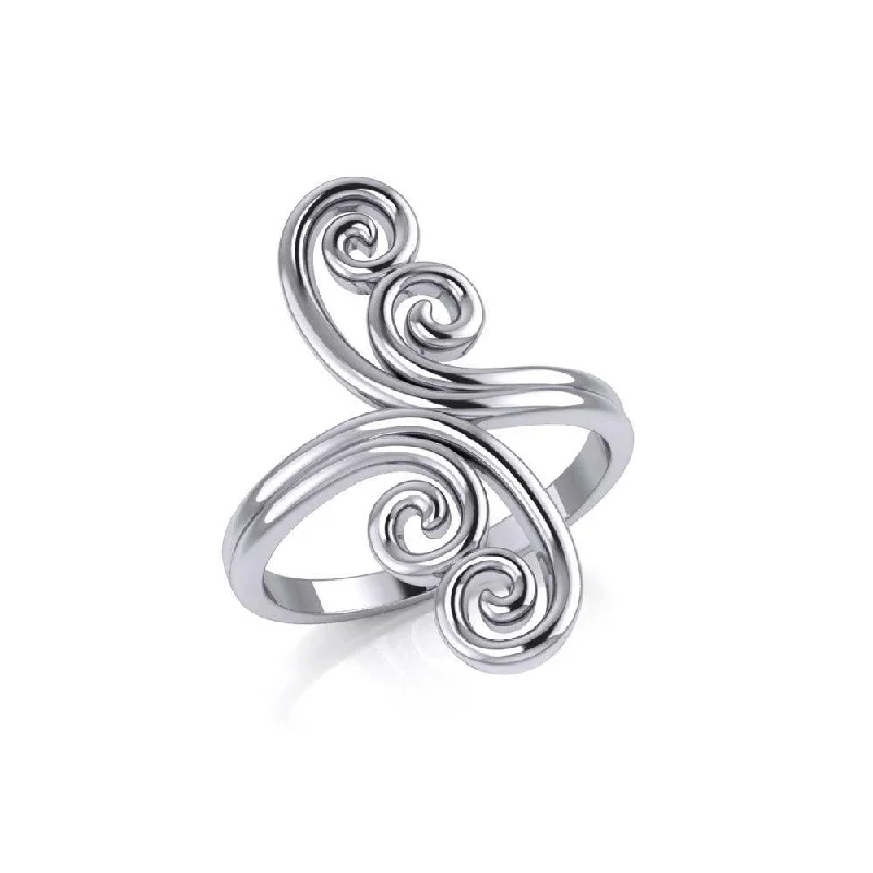 Modern Abstract Silver Ring TRI389