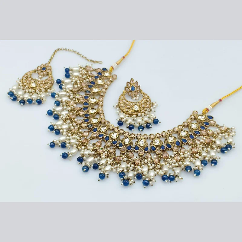 Manisha Jewellery Gold Plated Crystal Necklace Set