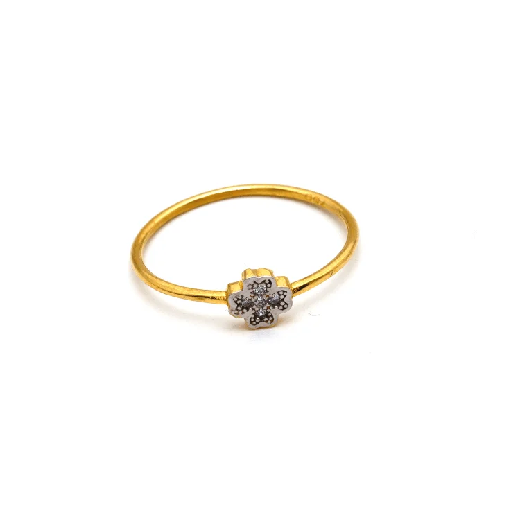 Real Gold 2 Color Flower Ring (SIZE 7.5) R1686