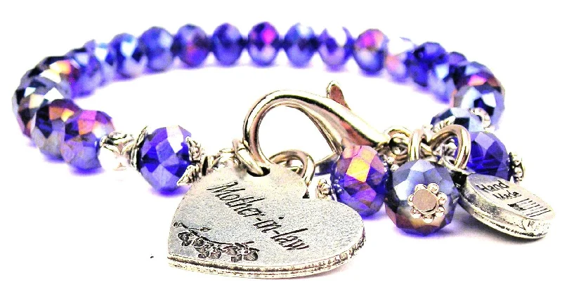 Mother In Law Heart Splash Of Color Crystal Bracelet