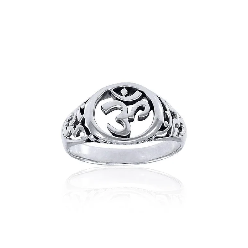 Om Symbol Silver Ring TRI1295