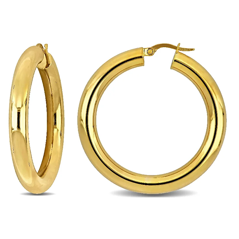 Miadora 40mm Hoop Earrings in 14k Yellow Gold (5mm wide)