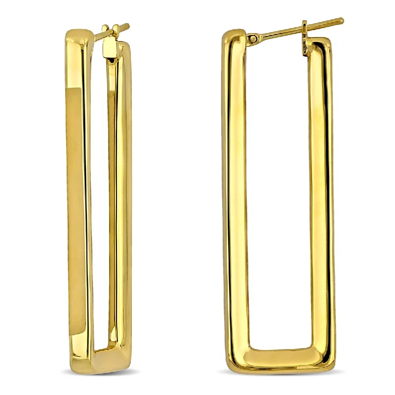 Miadora 49mm Rectangle Hoop Earrings in 14K Yellow Gold