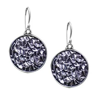 Modern Sterling Silver Dangle Earrings, "Full Moon"