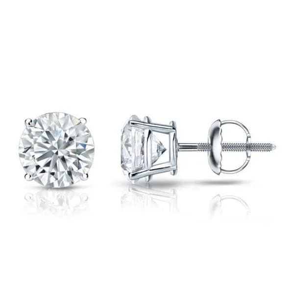 Auriya 14k Gold GIA Certified 2.50 carat TDW Round Diamond Stud Earrings