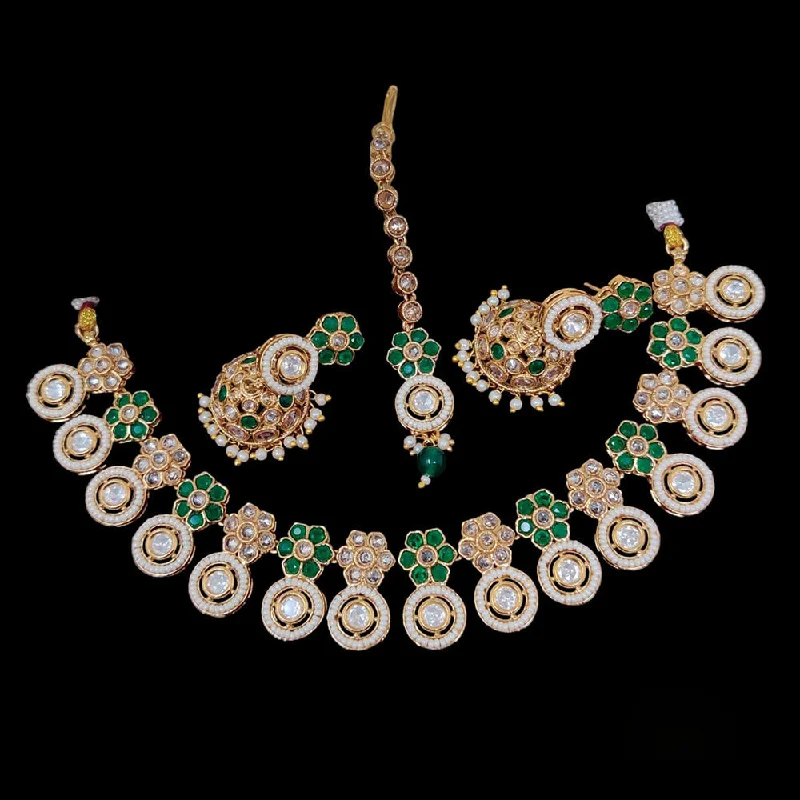 JCM Gold Plated Kundan Necklace Set