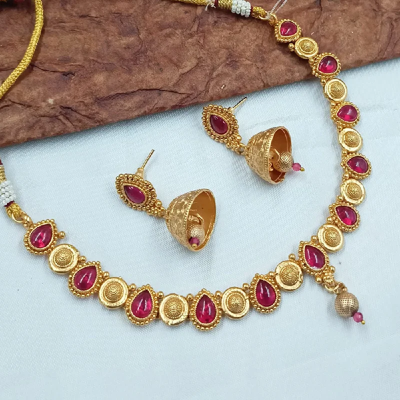 Padmawati Bangles Gold Plated Pota Stone Necklace Set