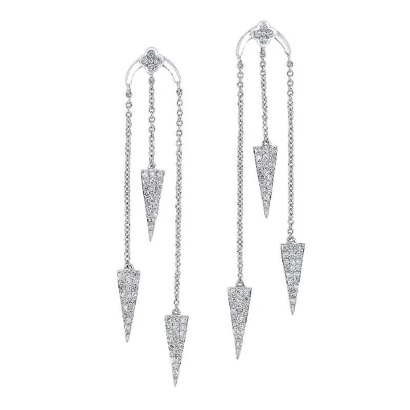 10KT White Gold Arrow Drop Earrings 1/2 CTW