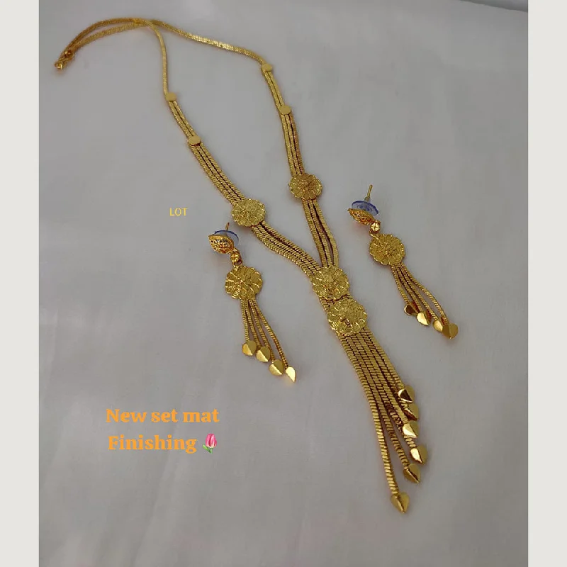 Lucentarts Jewellery Gold Plated Long  Necklace Set