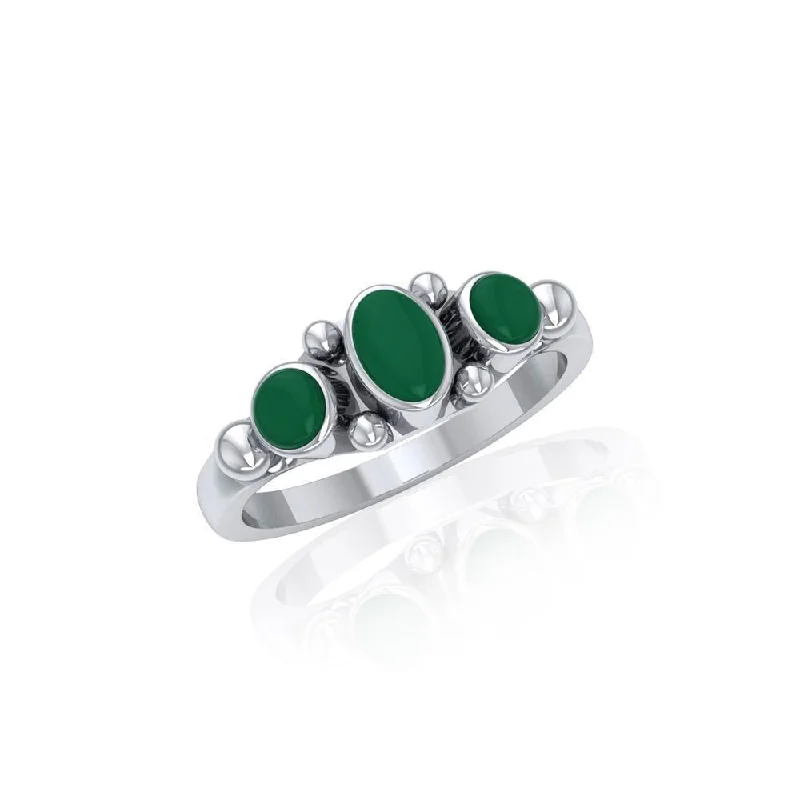 Malachite Gemstone on Silver Ring TR465